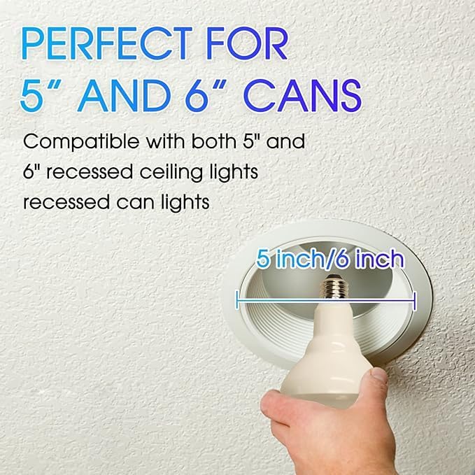 Energetic BR30 LED Recessed Light Bulb, 9W=75W, 3000K Warm White, 900LM, Dimmable Ceiling Flood Light Bulb for Cans, CRI80+, 2Pack