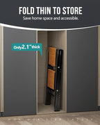 WOA WOA Step Ladder, Widening Pedals for Extra Balance, Lightweight Step Stool, Easy to Move Around, Foldable Ladder, Space Saving, Anti-Slip Stepladder 300 lbs Capacity (2 Step, Black & Wood Grain)