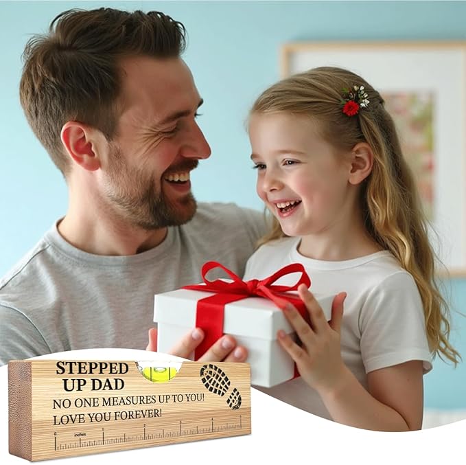 Christmas Gifts for Steppedup Dad from Daughter Son Wife Spirit Level Bottle Opener Valentines Birthday Thank You Gifts Ideas for Daddy New Dad Grandpa Papa