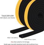 High Density Foam Weather Stripping Door Seal Strip Insulation Tape Roll for Insulating Door Frame, Window, Air Conditioner Self Adhesive Sealing Weatherstrip Dustproof (1 in x 1/2 in x 20 Ft)