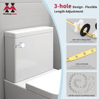 Houtingmaan Toilet Handle Replacement Kit,Toilet Handle Lever for Most Front Mount Toilets, Universal Brass Toliet Flush Handle Lever with Stainless Steel Flapper Chain,Chrome