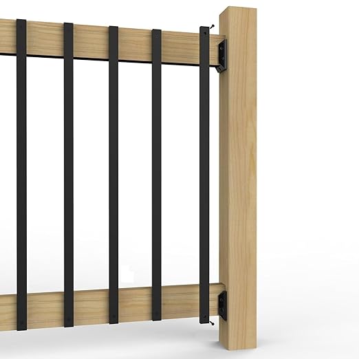 50 Pack Deck Balusters 36 Inch Rectangle Staircase Baluster, Black Metal Deck Spindle and Stairs Railing,Hollow Rectangle Deck Balusters for Deck Railing Porch