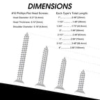 Black Head 25 PCS #10X4 Stainless Steel Phillips Flat Head Wood Screws,Stainless Steel 18-8 A2(304) Screw,Home Screw Kit by QISHENG