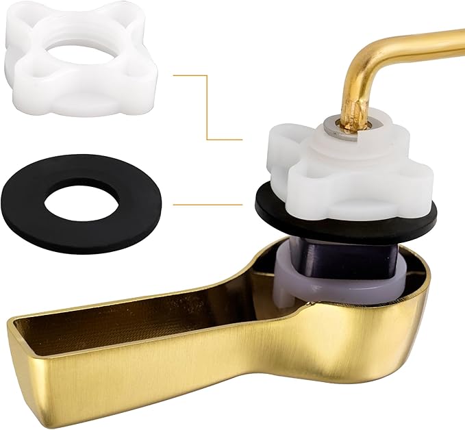 Hibbent 2 Pack Universal Toilet Tank Flush Lever Replacement, Toilet Handle Replacement Trip Levers with Stainless Steel Flapper Chains for Most Side Mount Toilets,Toilet Repair Handle,Brushed Gold