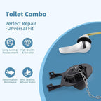 iFealClear Universal Toilet Handle Replacement Kit Front Mount with 2-Inch Rubber Toilet Flapper Replacement, Toilet Tank Parts Compatible with Kohler, American Standard, TOTO, Mansfield, Chrome