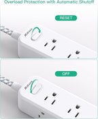 Mifaso Extension Cord 15 ft, Surge Protector Power Strip, Long Extension Cord with 9 Outlets 3 USB Ports, Extension Cord with Multiple Outlets, USB Power Strip for Dorm Room Essentials, College, White
