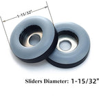 1-1/2" Screw on Furniture Sliders-Furnigear Heavy Duty PTFE (Teflon) Chair Leg Slides Glides Move Your Furniture Easy & Safely - Best Floor Protector(Grayish Blue-20pack)