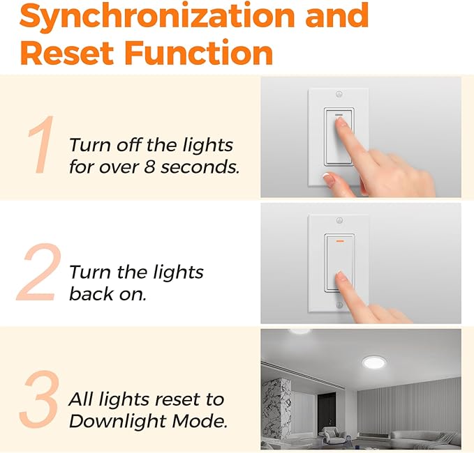 12 Pack 8 Inch 5CCT LED Recessed Ceiling Light with Night Light, Dimmable Canless Wafer Downlight, 2700K/3000K/3500K/4000K/5000K Selectable, Ultra-Thin, 15W, ETL, White