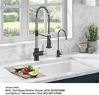 KRAUS® Purita™ Single Handle Drinking Water Filter Faucet for Reverse Osmosis or Water Filtration System in Spot-Free Stainless Steel/Matte Black, FF-100SFSMB