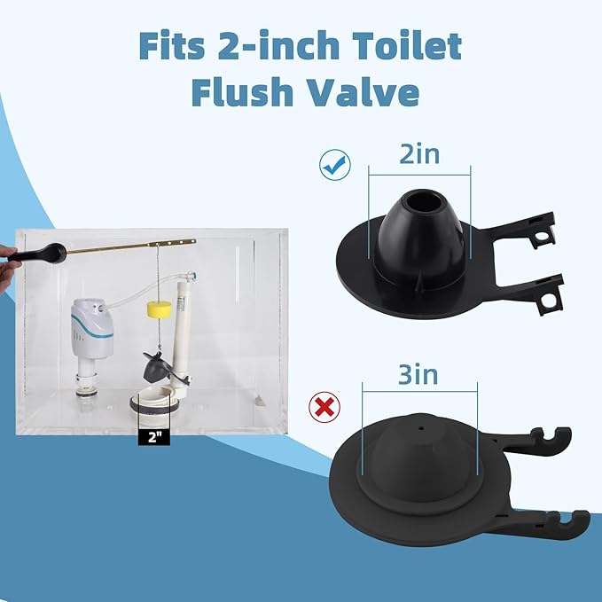 iFealClear Universal Front Mount Toilet Handle Replacement Kit with 2-Inch Rubber Toilet Flapper, Compatible with Kohler, American Standard, TOTO, Mansfield, Brushed Nickel