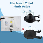 iFealClear Universal Toilet Handle Replacement Kit Side Mount with 2-Inch Rubber Toilet Flapper, Toilet Tank Parts Compatible with Kohler, American Standard, TOTO, Mansfield, Angle Mount-Matte Black