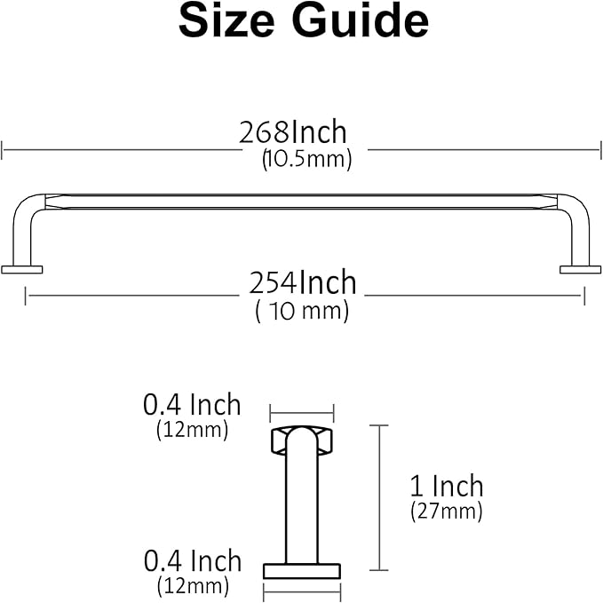 Alzassbg 6 Pack Champagne Copper Cabinet Handles, 10 Inch(254mm) Hole Centers Arch Modern Cabinet Pulls Kitchen Cabinets Hardware for Cabinets and Drawers AL3503SCG