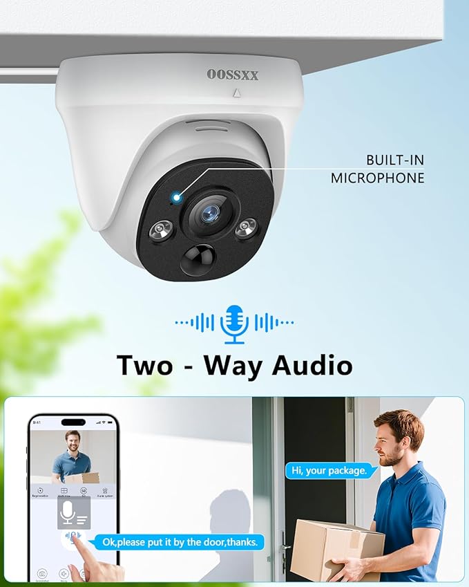 (4K HD & 130° Ultra Wide-Angle) 2-Way Audio 8MP Wired Dome PoE IP Cameras for Home Security Outdoor Camera System, Pet Surveillance Video Indoor, Smart PIR Detection