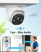 (4K HD & 130° Ultra Wide-Angle) 2-Way Audio 8MP Wired, 6Pcs Dome PoE IP Cameras for Home Security Outdoor Camera System Surveillance Video Indoor, Smart PIR Detection