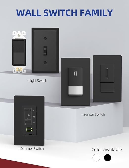 AIDA 50 Pack 4 Way Switch Decorative Light Switch, 15Amp, 120/277 Volt, 4 Way Decorative Light Rocker Switch Replacement, Self-Grounding, Residential and Commercial Grade, UL Listed