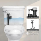 R&T A1250L Toilet Fill Valve Toilet Tank Parts Replacement Universal Toilet Repair Kit Inside Tank Quiet Fill Anti-Siphon