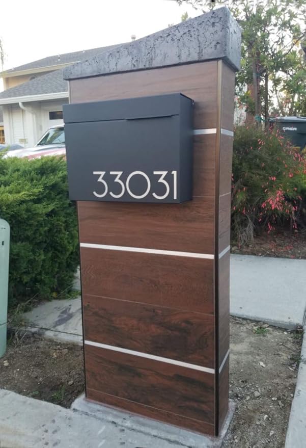 Vsons Modern Design Mailbox, Wall-Mount Mailbox Vsons Design Mitch B (Aluminum Black Powder Coated) (Black)