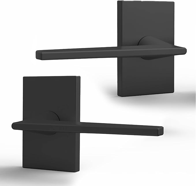 Mega Handles Apex Dummy Door Handles - 2 Pack Heavy Duty Black Door Handle, Non-Turning Door Handle for Hallway, Closet & French Doors, Single Side, Fits All Standard Doors - Matte Black