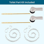 Hygie Rinse 2PCS Metal Toilet Handle Lever Flush Replacement, Universal Front Mount Toilet Handle with Stainless Steel Flapper Chains, Toilet Repair Kit, Brushed Nickel