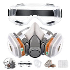 Respirator Reusable Half Face Cover Gas Mask with Safety Glasses, Filters for Painting, chemical, Organic Vapor, Welding, Polishing, Woodworking and Other Work Protection