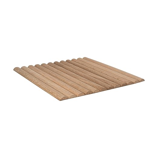 1' x 4' Solid White Oak Tambour Sheet with 1" Half Round Slats, Unfinished & Flexible, Bamboo Fiber Reinforced Backer