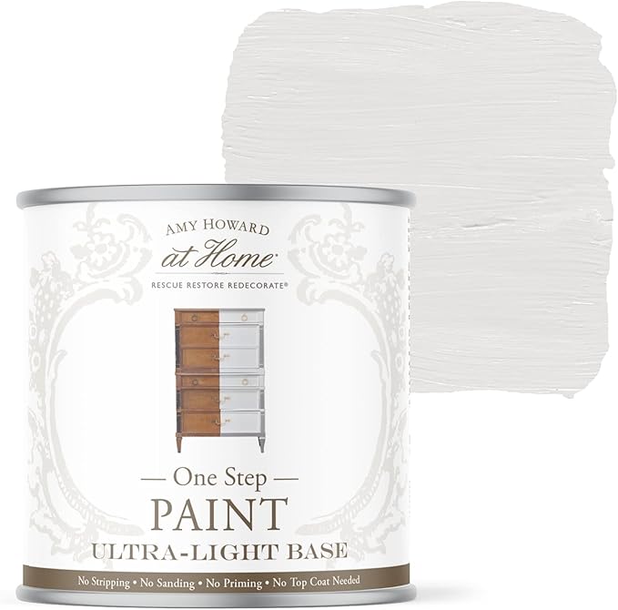 AMY HOWARD AT HOME Chalk-Based One Step Paint for Furniture, Cabinetry, Decor, Finish, and More | No Stripping, Sanding, or Priming | Ultra-Light Base | 16 Ounce | Metropolitan Grey