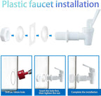 Replacement Cooler Faucet Water Bottle Jug,Water Dispenser Tap Set,BPA-Free Plastic Spigot Spout Water Beverage Lever Pour Dispenser Valve,Water Crock Tap (2 White)