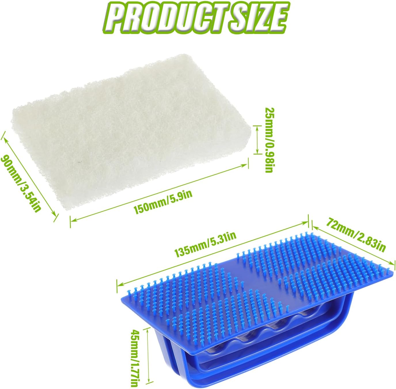 5 Pack Electric Cleaning Brush Pad Kitchen Bathroom Household Cleaning Pad Swimming Pool Wall Cleaning Brush Heavy Duty Griddle Scrubber Scouring Pad and 1 Pack Handle kit(White)