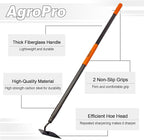 Hoe Garden Tool, Heavy Duty Garden Hoe for Weeding, Metal Garden Hoe with Long Handle, 58 Inches