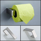 TNOMS 4 Pieces Bathroom Hardware Accessories Set Towel Bar Towel Holder Robe Hook Toilet Paper Holder Stainless Steel,Q8-P4BR