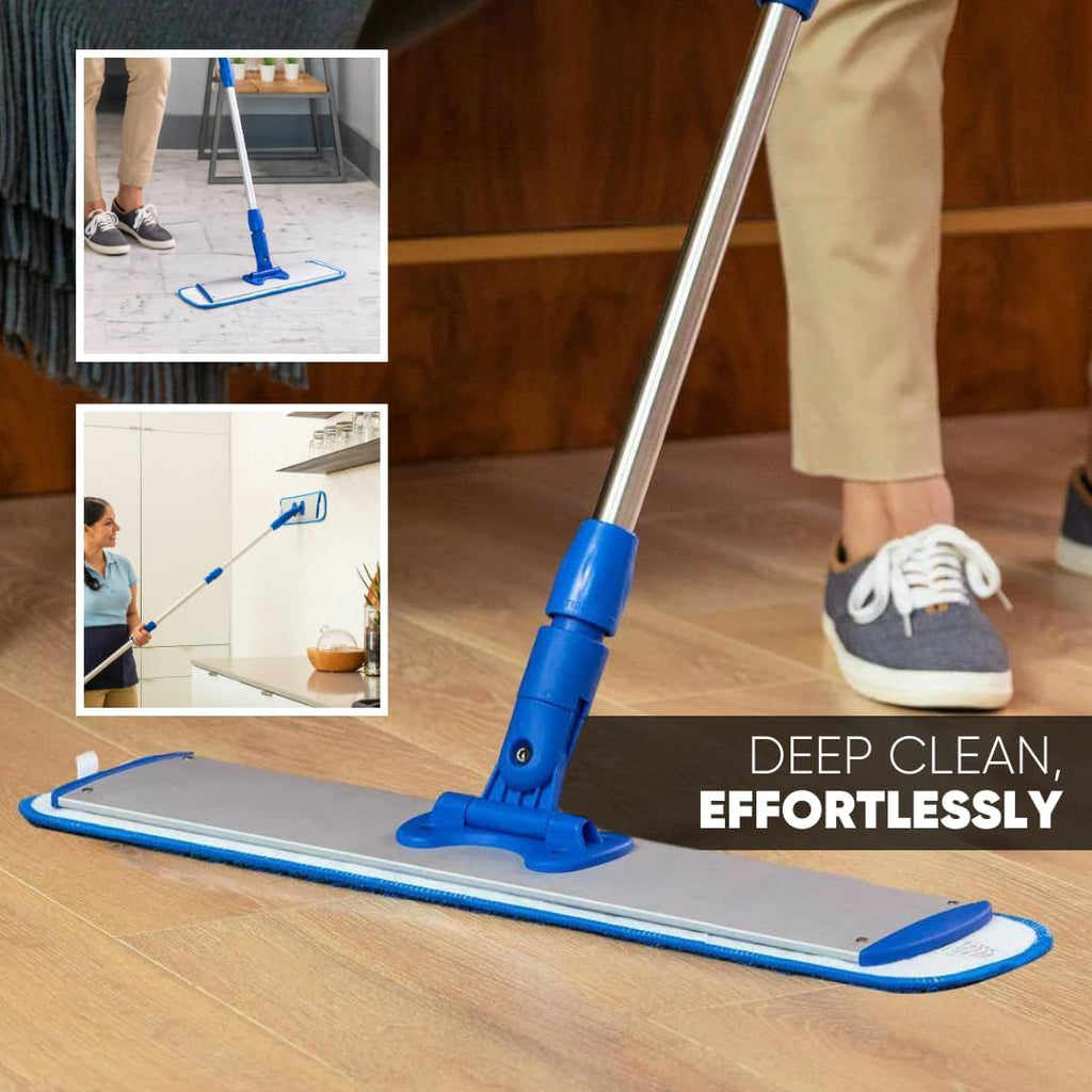 Microfiber Wholesale 24 inch Microfiber Mop Pads - Machine Washable, Reusable, Refills & Replacement Wet Mop Heads Compatible with Any Microfiber Flat Mop System (18 Pack)