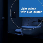 LIDER Minimalist Design Matte Finish Lighted Triple Switch, Combination Frameless Decorator Switch with Locator Light, Ground Terminal, Single Pole, 15A 120-277V, UL Listed, LCS3-1P-BK, Black