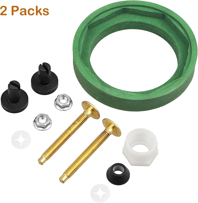 2 Pack 3'' Toilet Tank to Bowl Coupling Kit, Fits for American Standard Champion 4 Toilet Parts AS738756-0070A, Includes Gasket, Bolts and Other Essential Parts for Most 3 Inch Flush Valve