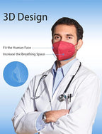 HUHETA 50 Packs KN95 Face Mask 5-Ply Breathable & Comfortable Filter Safety Mask (50PCS-MTC II Color)