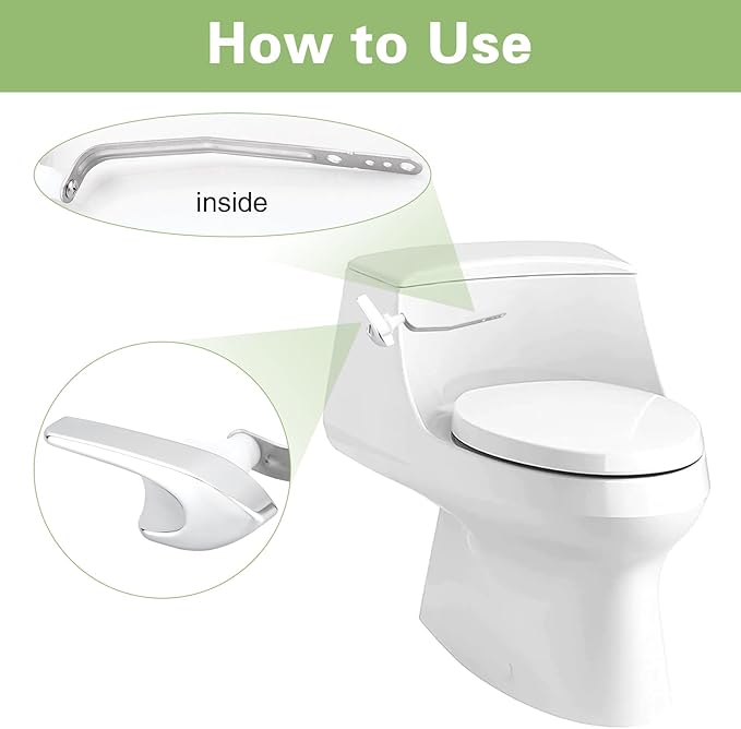 Toilet Handle for Kohler 87115-CP Left Trip Lever Service Kit, Toilet Handle Replacement Kit Side Mount, Toilet Tank Lever, 1-Pack Polished Chrome