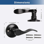 Knobonly 1 Pack Single Side Closet Door Handles, Non-Turning Right and Left Black Dummy Door Handle, Door Handle no Lock, Zinc Alloy