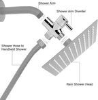 1/2" Brass 3-Way Switch Valve Shower Switch Adapter with Seal, Three-Way Vents Adapter Switch Valve for Shower System, Kitchen, Bathroom, Chrome