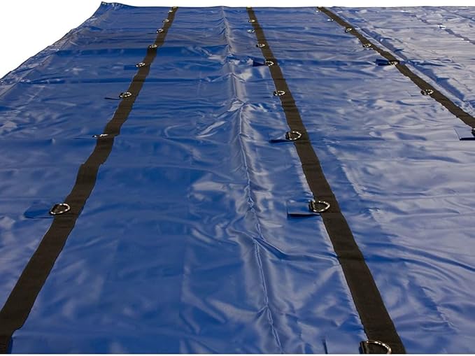 Mytee Products 2 Pack 20' x 27' Flatbed Truck 18 Oz Lumber Tarp with 6 FT Drop - Blue Heavy Duty Vinyl Waterproof Tarp for Trailers to Protect Cargo from Wind, Rain, Snow and Sun
