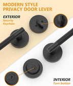 Asidrama Premium Black Zinc-Alloy Front Door Lock Set: Double Cylinder Deadbolt, Heavy Duty Security Handleset for Left/Right Exterior Doors, Universal Entry Locks (1 Pack)