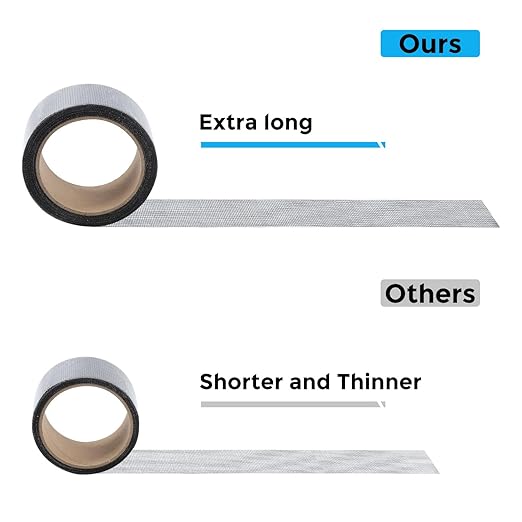 Black Window Screen Repair Tape, 2 in X 15 FT (180IN) Screen Repair Kit for Windows or Doors, Strong Adhesive Screen Patch Fiberglass Screen Tape Mesh Repair