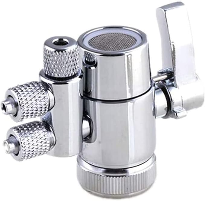 Faucet Diverter Valve with Aerator M22 Female Thread,Faucet Adapter for 3/8" RO Tubing,Faucet Connector for Water Diversion for Countertop water Filter (Fits Two Way 3/8" OD Tubing)