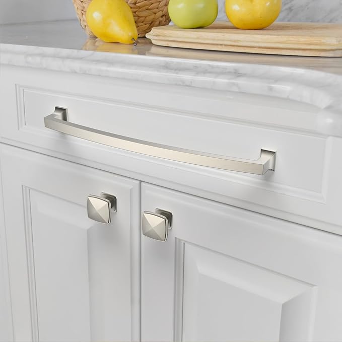 Asidrama 10 Pack 10 Inch(254mm) Brushed Satin Nickel Kitchen Cabinet Handles, Cabinet Pulls Kitchen Cabinet Hardware for Cupboard Drawer Pulls