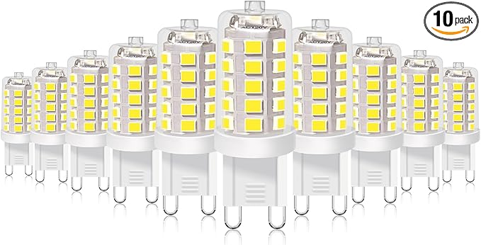BUBO G9 LED Bulb 5000K Daylight 430 Lumens, 3W Equivalent 40W T4 G9 Halogen Replacement, 360°Beam Angle 120V Non-Dimmable No-Flicker G9 Light Bulbs for Crystal Chandelier Lighting, 10 Pack