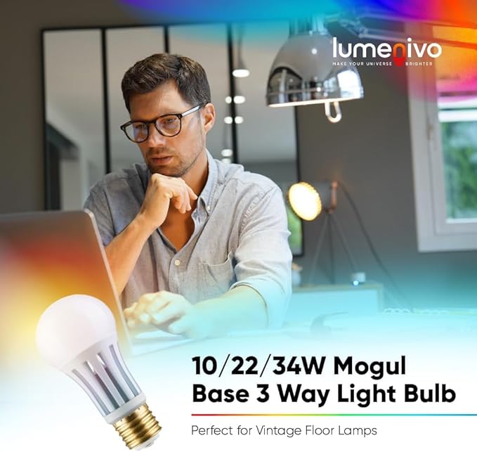 lumenivo Replacement for General Electric Lighting 41459 3WY 100/300 Mogul Base 3 Way Light Bulb Floor Lamp 3 Way LED PS 25 E39 Large Base Light Bulbs - Soft White - 120V - 1 Pack