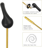 Toilet Handle Replacement Kit, Toilet Flush Handle with Stainless Steel Flapper Chains, Universal Toilet Lever for Most Front Mount Toilets, Matte Black Toilet Flush Lever