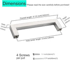 30 Pack 5 Inch (Center to Center 5in) Brushed Nickel Cabinet Pulls Square Drawer Handles Sliver Cupboard Handles Modern SUS 304 Stainless Steel Kitchen Cabinet Handles