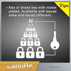 LanuBe Lock Laminated keyed Padlock (1-9/16", 40mm), keyed Alike Locks, Normal Shackle,Marked Yellow Plastic Hoop, Pack of 120