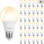 BUBO 36 Pack A19 LED Light Bulbs, 60 Watt Equivalent LED Bulbs, Warm White 3000K, 800 Lumens, E26 Standard Base, Non-Dimmable, 8W Warm White LED Bulbs for Bedroom Living Room Home Office