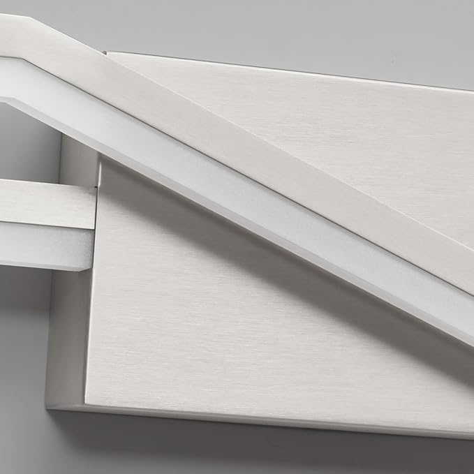 SOLFART Bathroom Vanity Lights Over Mirror 48 Inch Modern Brushed Nickel LED Bathroom Lights Dimmable Wall Light