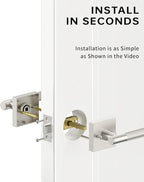 Asidrama 4 Pack Passage Brushed Satin Nickel Door Handles, Door Lever with Door Knobs Indoor for Bedroom or Bathroom, Brushed Satin Nickel Door Handles Interior with Locks for Left Right Sided Doors